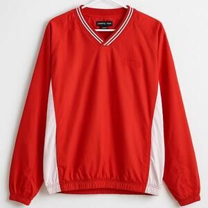 Sport-Tek Red & White Pullover Windbreaker Jacket Size XL BIN B